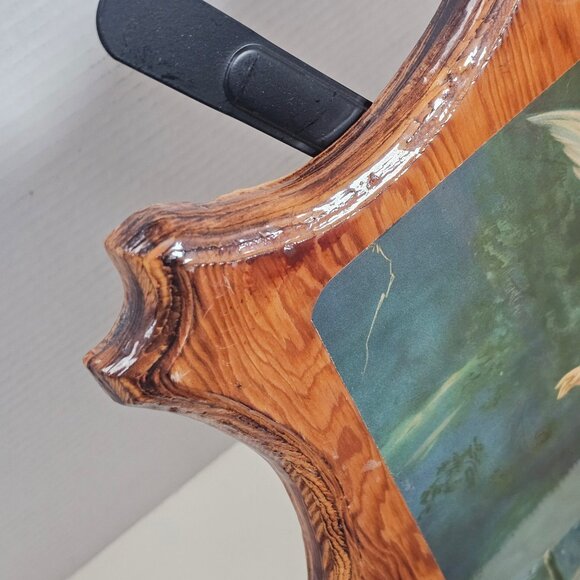 Vintage Guardian Angel Print on Wooden Frame, Religious Art - Picture 2 of 5